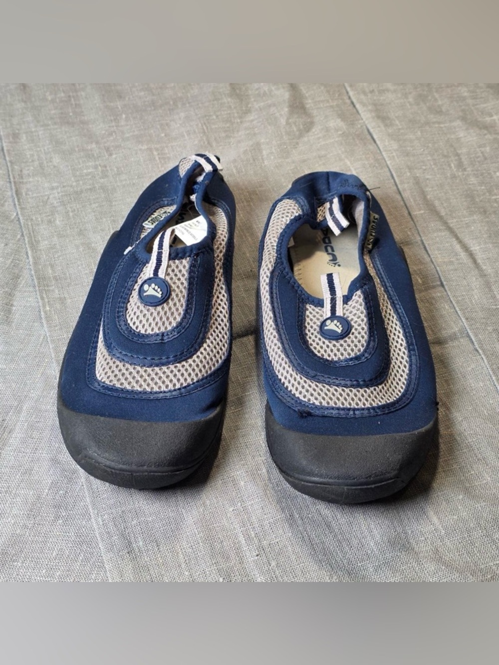 Cudas Flatwater Men’s Water Shoes Size 9 Black Gray Slip On Aqua Boat Shoes